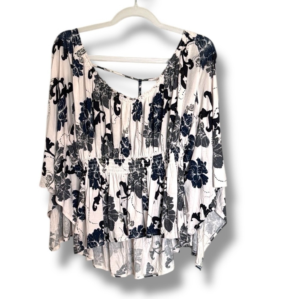 Free People Glenside Printed Peasant Top Size Medium